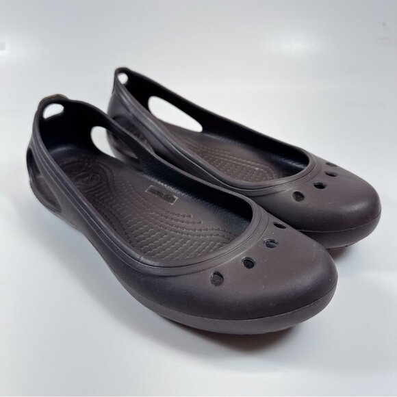 Crocs Womens 7 Kadee Ballet Flats Dark Brown Color - Picture 3 of 11